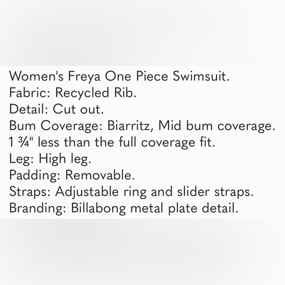 NWT Billabong Hi Life Freya One Piece Swimsuit - S, M, L & XL - Picture 12 of 13